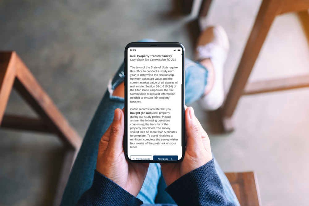 Property Tax survey screen example