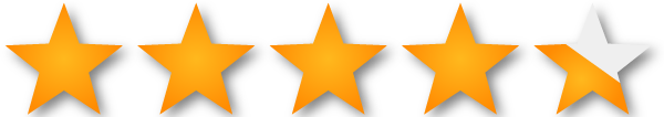 4 and a half stars in gold