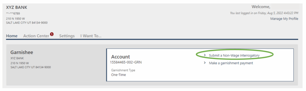 TAP example screen of how to “Search Submissions”.